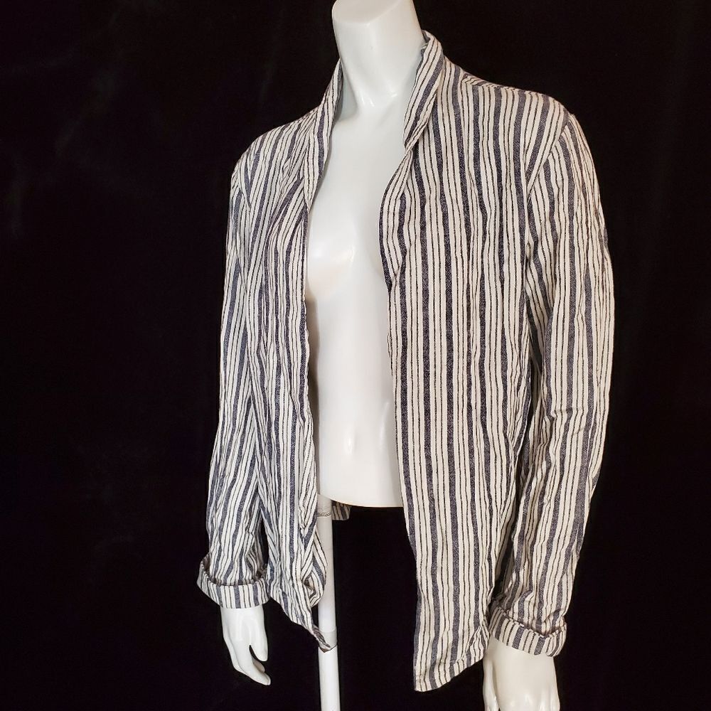 Sanctuary Blue & White Striped Blazer (L)